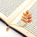 Dişbudak Sonbahar Ağaç Yaprakları Bookmark Metal Ayraç Kitap Ayracı Zincirli Ay113
