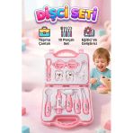 Dişçi Minikler - Pembe Çantalı 10 Parça Alet Ve Ekipmanlı 2 Tane Büyük Dişli Eğitici Oyuncak Seti