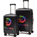 Discovery 2’li Valiz Seti (Kabin + Orta) – Polikarbon Kırılmaz, Hafif, 360° Sessiz Teker - Siyah