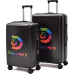 Discovery 2’li Valiz Seti Orta + Büyük – Polikarbon Kırılmaz, Hafif, 360° Sessiz Teker - Siyah