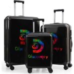 Discovery DL16HA Siyah 3'lü ABS&Polikarbon Valiz Seti