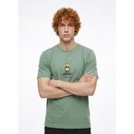 Discovery Expedition Açık Haki Bisiklet Yaka Relaxed Baskılı T-Shirt, L, 5003227069, Açık Haki, Erkek