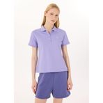 Discovery Expedition Basic Düz Polo T-Shirt, S, 5003227253, Lila, Kadın