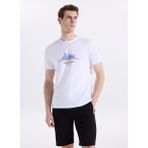 Discovery Expedition Beyaz Erkek %100 Pamuk T-Shirt D6SM-TST3786