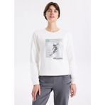 Discovery Expedition Beyaz Kadın Relaxed Baskılı Sweatshirt D5WL-SWT3613