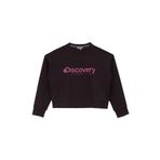 Discovery Expedition Bisiklet Yaka Crop Baskılı Sweatshirt, S, 5003162308, Siyah, kadın