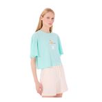 Discovery Expedition Bisiklet Yaka Relaxed Baskılı Kadın T-Shirt, XL, 5003227153, Mint
