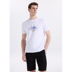 Discovery Expedition Bisiklet Yaka Relaxed Baskılı T-Shirt, 2XL, 5003329872, Beyaz, Erkek