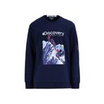 Discovery Expedition Bisiklet Yaka Relaxed Fit Baskılı Sweatshirt, L, 5003162278, Lacivert, erkek