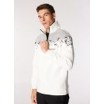 Discovery Expedition D3WM-SWT23 Kırık Beyaz Erkek Bato Yaka Loose Fit Baskılı Sweatshirt