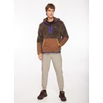 Discovery Expedition D3WM-SWT24 Kahve Kapüşonlu Blok Erkek Sweatshirt
