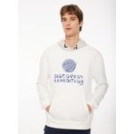 Discovery Expedition D3WM-SWT44 Kırık Beyaz Kapüşonlu Baskılı Erkek Sweatshirt