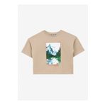 Discovery Expedition D4SG-TST3097 Bej Baskılı Kadın T-Shirt