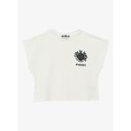 Discovery Expedition D4SG-TST3104 Beyaz Bisiklet Yaka Oversize Baskılı Kız Çocuk T-Shirt