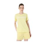 Discovery Expedition D4SL-TST3053 Bisiklet Yaka Standart Düz T-Shirt, L, 5003227107, Sarı, Kadın