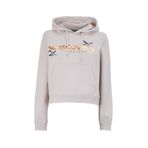 Discovery Expedition D4WL-SWT3071 Açık Bej Kadın Kapüşon Crop Nakışlı Sweatshirt
