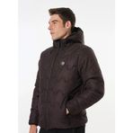 Discovery Expedition D4WM-MNT3316 Mürdüm Erkek Kapüşon Relaxed Baskılı Mont