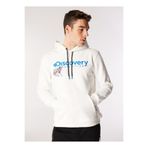 Discovery Expedition D4WM-SWT3261 Kırık Beyaz Erkek Kapüşon Relaxed Baskılı Sweatshirt