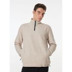 Discovery Expedition D4WM-SWT3293 Bej Dik Relaxed Düz Erkek Sweatshirt