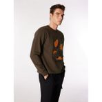 Discovery Expedition D4WM-SWT3327 Haki Erkek Bisiklet Relaxed Nakışlı Sweatshirt