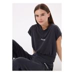 Discovery Expedition D5SL-TST3509 Bisiklet Yaka Relaxed Düz Kadın T-Shirt, S, 5003227170, Antrasit