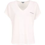 Discovery Expedition D5SL-TST3544 Beyaz V Yaka Relaxed Baskılı Kadın T-Shirt - M