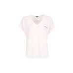 Discovery Expedition D5SL-TST3544 Beyaz V Yaka Relaxed Baskılı Kadın T-Shirt
