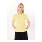 Discovery Expedition D5SL-TST3598 Sarı Basic Düz Kadın Polo T-Shirt