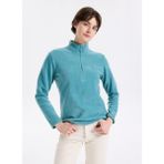 Discovery Expedition D5WL-SWT3302 Mint Fermuarlı Yaka Basic Düz Kadın Polar Sweatshırt - XS