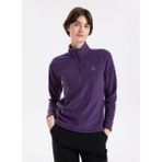 Discovery Expedition D5WL-SWT3302 Mor Fermuarlı Yaka Basic Düz Kadın Polar Sweatshırt - XL