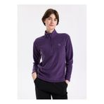 Discovery Expedition D5WL-SWT3302 Mor Fermuarlı Yaka Basic Düz Kadın Polar Sweatshırt