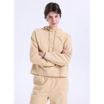 Discovery Expedition D5WL-SWT3505 Açık Bej Kapüşon Yaka Relaxed Nakışlı Sweatshırt, XS, 5003276522, Açık Bej, kadın