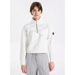 Discovery Expedition D5WL-SWT3580 Kırık Beyaz Dik Yaka Relaxed Baskılı Kadın Sweatshırt - M