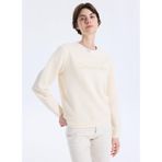 Discovery Expedition D5WL-SWT3588 Dik Yaka Relaxed Nakışlı Sweatshırt, S, 5003276478, Ekru, kadın