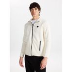 Discovery Expedition D5WM-SWT3301 Beyaz Dik Yaka Basic Düz Erkek Polar Sweatshırt - 2XL