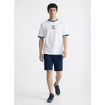 Discovery Expedition D6SM-TST3752 Beyaz Bisiklet Yaka Relaxed Düz Erkek T-Shirt