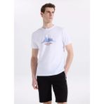 Discovery Expedition D6SM-TST3786 Beyaz Bisiklet Yaka Relaxed Baskılı Erkek T-Shirt - XL