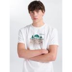 Discovery Expedition D6SU-TST3102 Beyaz Bisiklet Yaka Baskılı Erkek T-Shirt - XS