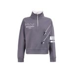 Discovery Expedition Dik Yaka Crop Top Baskılı Sweatshirt, XL, 5003162322, Füme, kadın