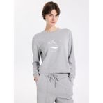 Discovery Expedition Gri Kadın Relaxed Baskılı Sweatshirt D5WL-SWT3615