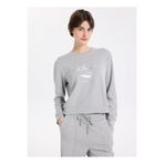 Discovery Expedition Gri Melanj Bisiklet Yaka Relaxed Baskılı Sweatshirt, S, 5003282887, Gri Melanj, kadın