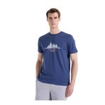 Discovery Expedition İndigo Bisiklet Yaka Relaxed Baskılı T-Shirt, XL, 5003329845, İndigo, Erkek