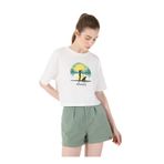 Discovery Expedition Kırık Beyaz Bisiklet Yaka Crop Baskılı T-Shirt, L, 5003227077, Kırık Beyaz, Kadın