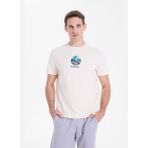 Discovery Expedition Krem Erkek %100 Pamuk T-Shirt D6SM-TST3688