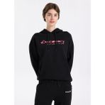 Discovery Expedition Siyah Kadın Kapüşon Oversize Baskılı Sweatshirt D5WL-SWT3577