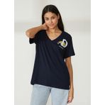 Discovery W-MERCAN Expedition V Yaka Baskılı Lacivert Kadın T-Shirt