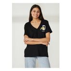Discovery W-MERCAN Expedition V Yaka Baskılı Siyah Kadın T-Shirt