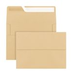 Discring 50'li Paket 5x7 Zarf, A7 Kraft Zarflar Kendinden Mühürlü, Davetiye, Bebek Partisi, Doğum Günü Partisi, Düğün, Kartpostallar, Postalama, Tebrik Kartları için Yazdırılabilir Zarflar