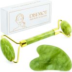 Disemot Jade Roller & Gua Sha Yüz Aletleri, Doğal Yaşlanma Karşıtı Yeşim Güzellik Cilt Bakım Aracı Yüz Cildi Soğutmayı Gençleştirmek için Yüz Silindiri, Zayıflama ve Sıkılaştırıcı, Çorap Stuffe Kadar