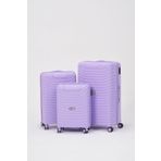 Diseno Keo-Plus Lila 3'lü Set Silikon Kırılmaz PP Valiz (Kabin+Orta+Büyük)